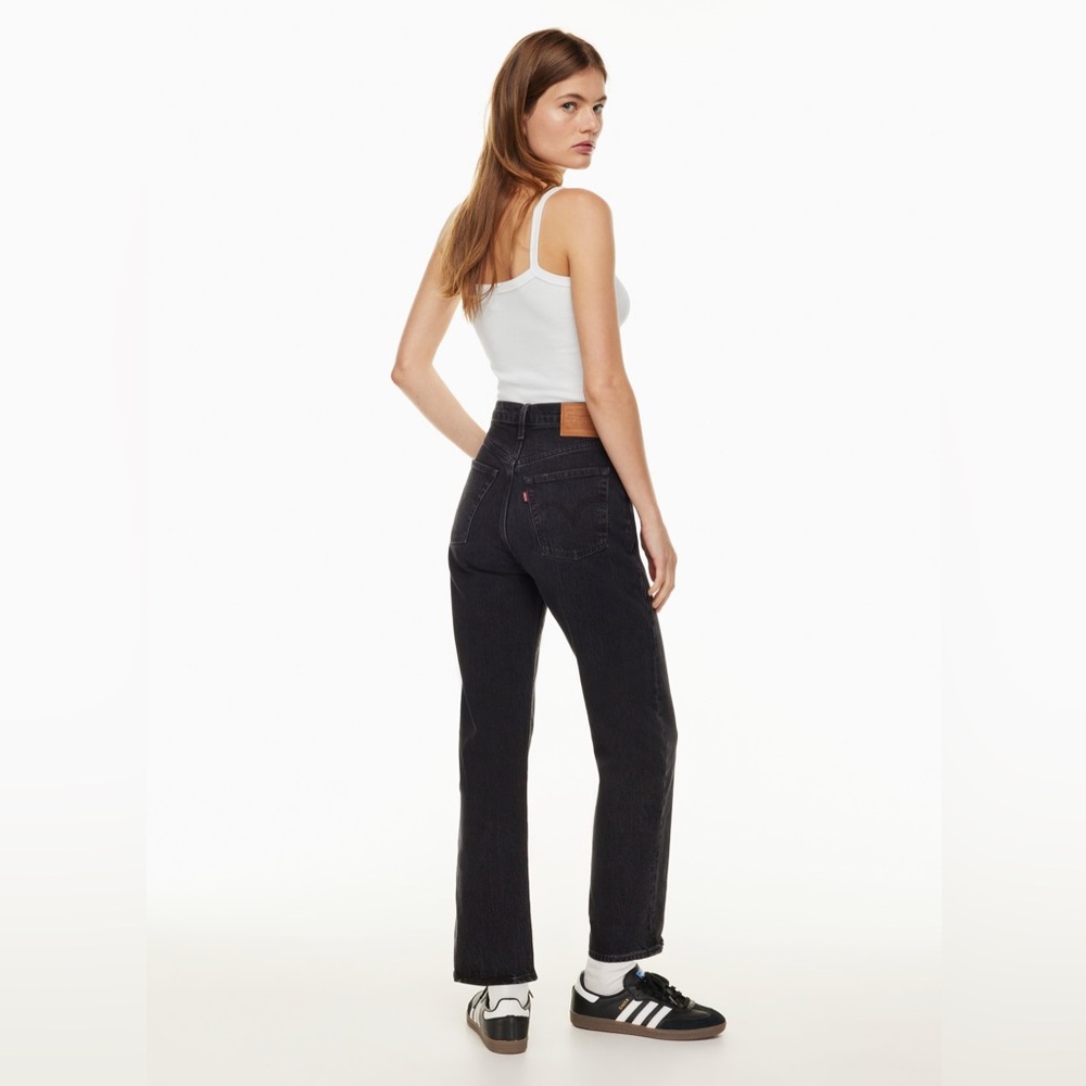 Levi's Ribcage Straight Ankle Jeans — Washed Black - Picture 2 of 7
